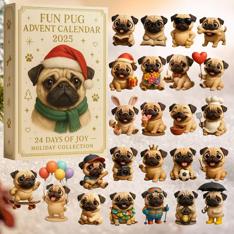Pug Advent Calendar 2025 – Adorable Dog Lover’s Gift Set
