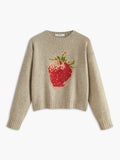 Crew Neck Strawberry Warm Sweater 0