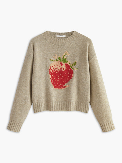 Crew Neck Strawberry Warm Sweater 0