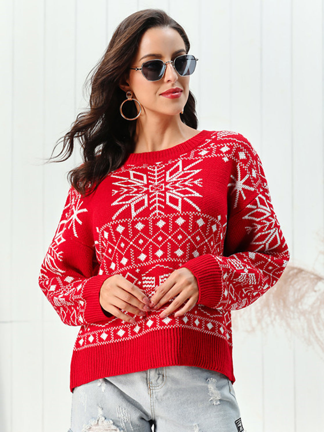 Helen | Acrylic Snowflake Christmas Jumper Women 2