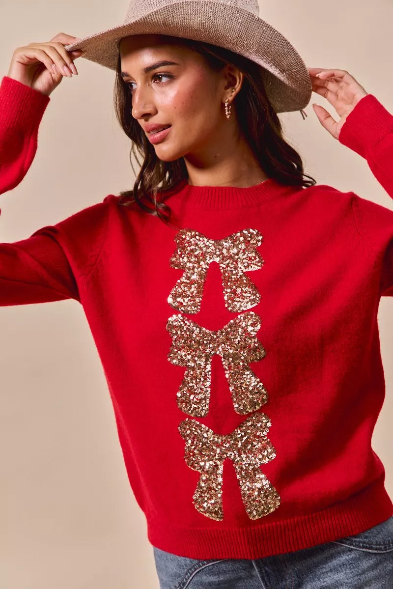 Oli | Knitted Sequin Women's Christmas Jumper 1