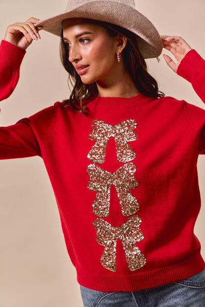 Oli | Knitted Sequin Women's Christmas Jumper 1
