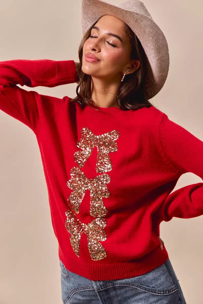 Oli | Knitted Sequin Women's Christmas Jumper 2