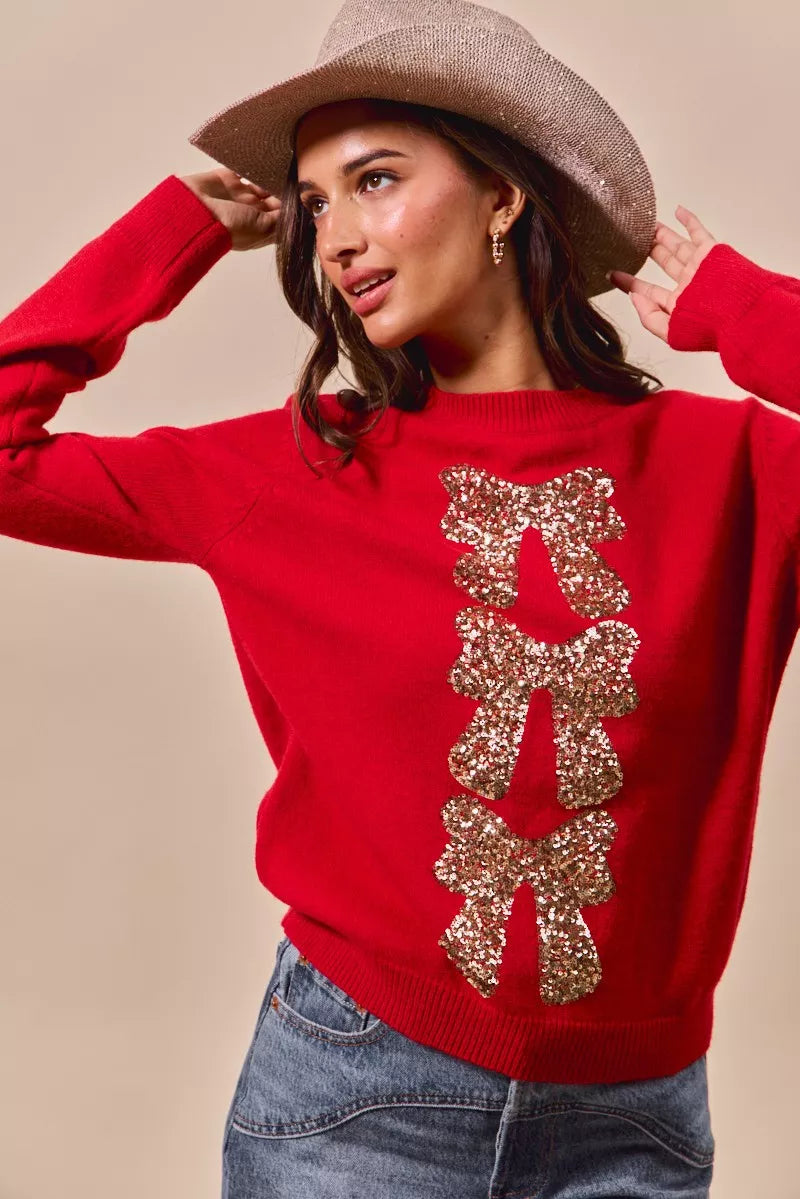 Oli | Knitted Sequin Women's Christmas Jumper 3