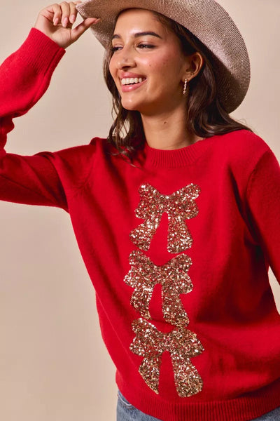 Oli | Knitted Sequin Women's Christmas Jumper 4