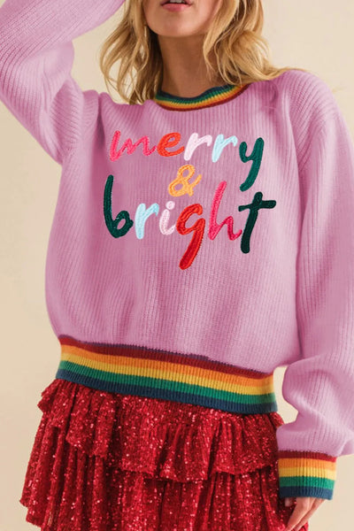 Omelia | Knitted Rainbow Women's Christmas Jumper 10