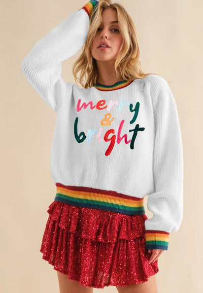 Omelia | Knitted Rainbow Women's Christmas Jumper 1
