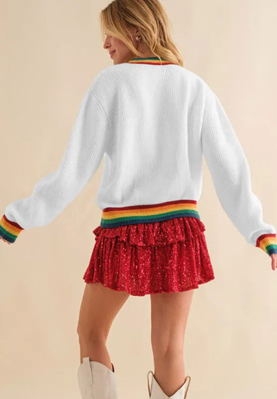 Omelia | Knitted Rainbow Women's Christmas Jumper 2