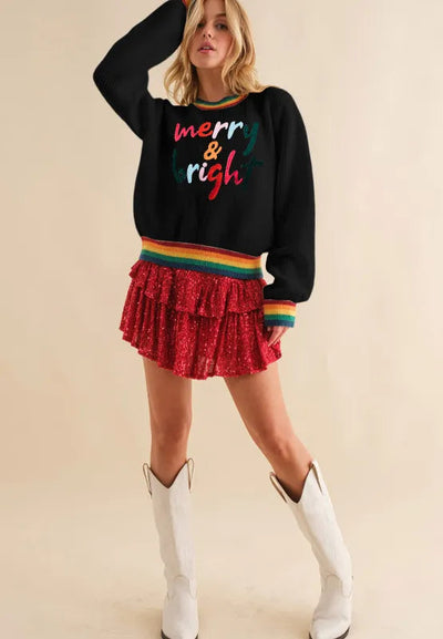 Omelia | Knitted Rainbow Women's Christmas Jumper 4