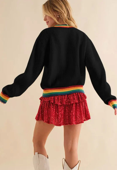 Omelia | Knitted Rainbow Women's Christmas Jumper 5
