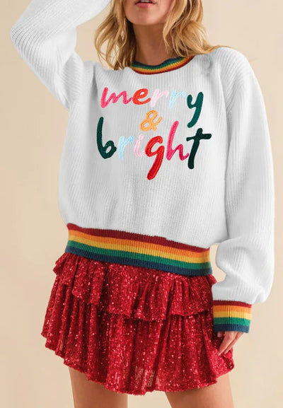 Omelia | Knitted Rainbow Women's Christmas Jumper 9