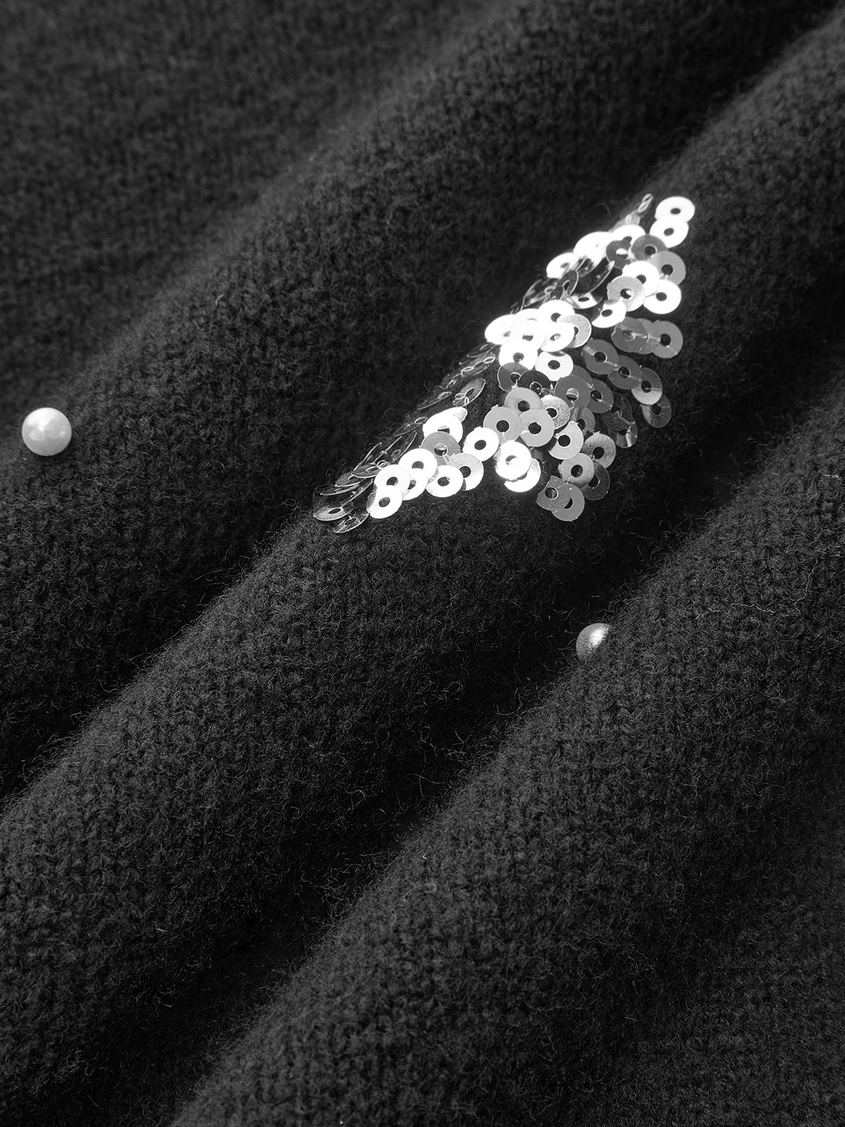 Sequin Floral & Pearl Accent Sweater 3