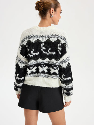 V-Neck Sequin Cowichan Sweater 5